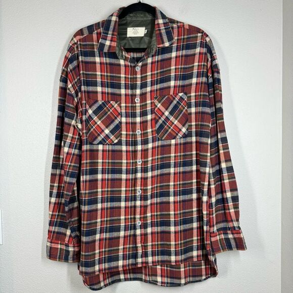 FOG Fear Of God Collection Two Plaid Flannel Button Up Shirt Large - Picture 1 of 6